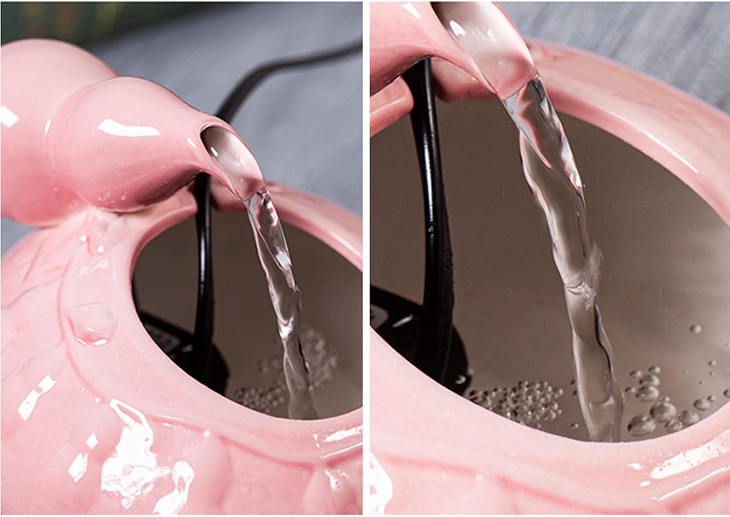Mini Ceramic Desktop Fountain with Zen Flow Pink