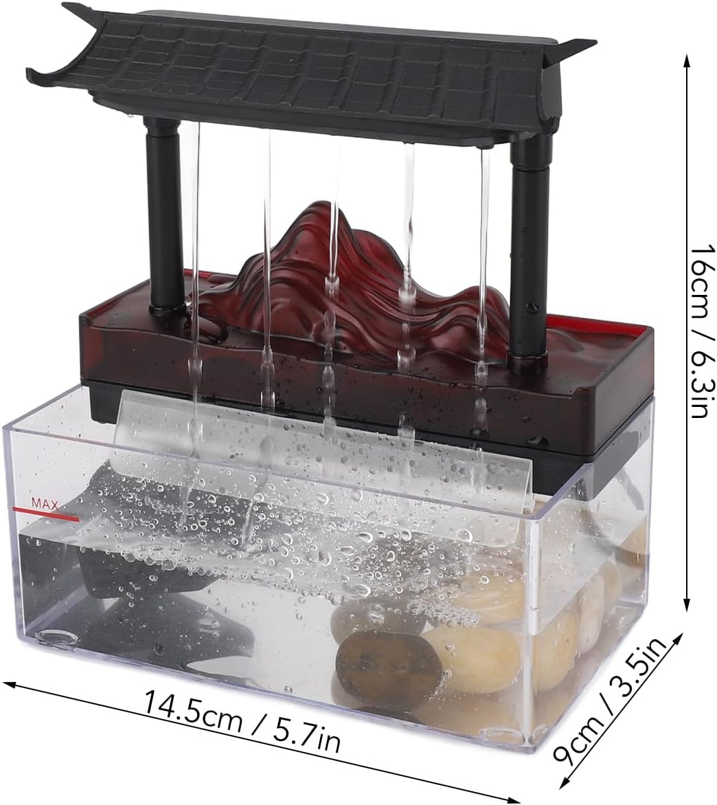 GOWENIC Tabletop Water Fountain with Light