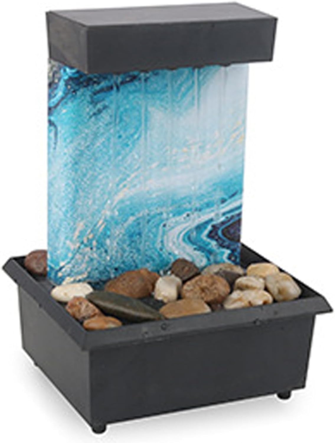 Desk Water Fountain with Pebble Decor USBBattery Operated Mini Waterfall for Home Office
