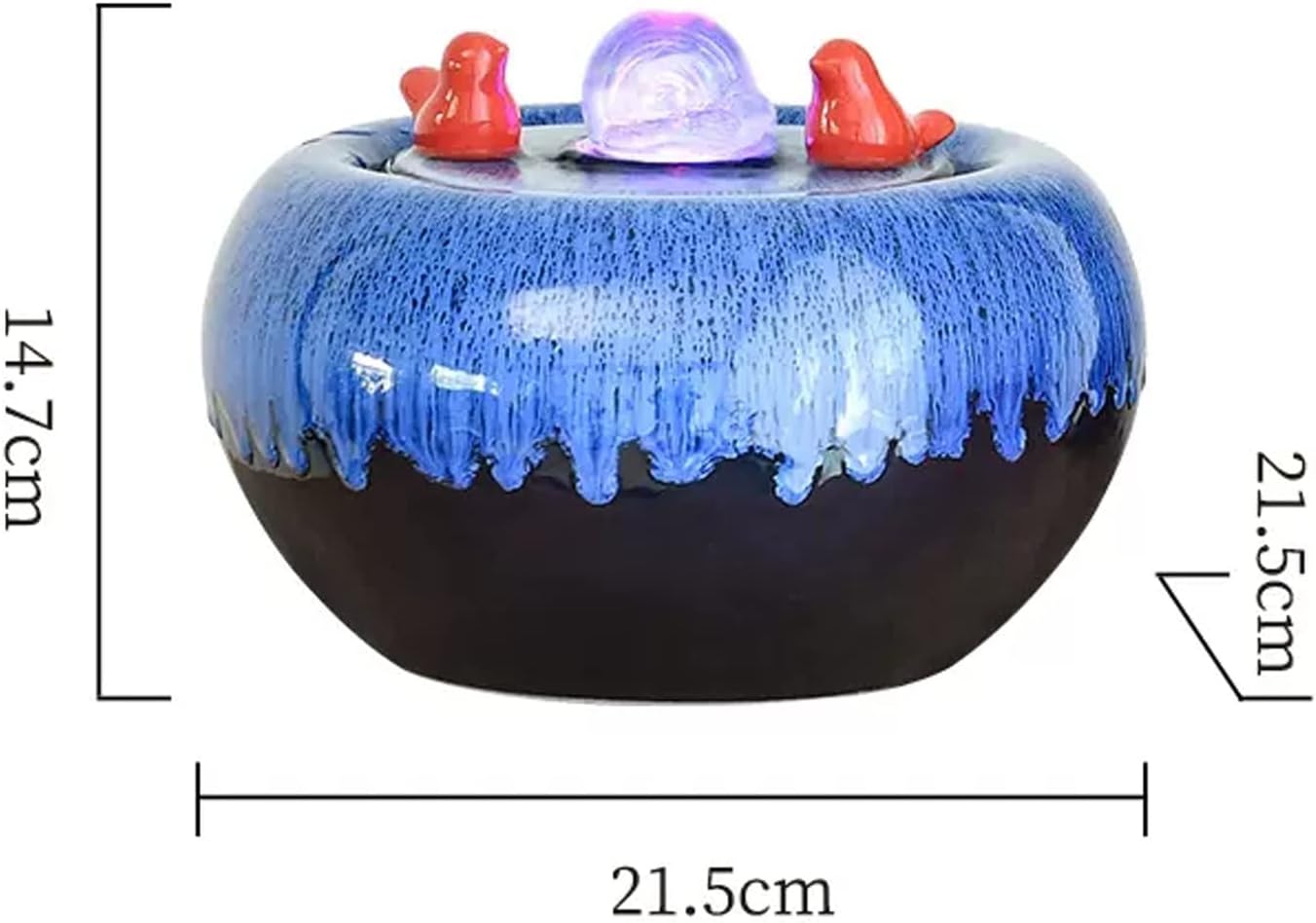 Tabletop Fountain with LED Light and Rotating Ball