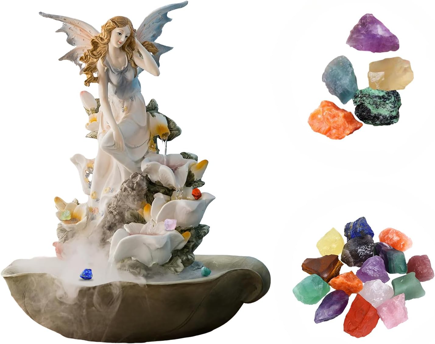 1693 Inch Tabletop Fountain with 5 Tiers and LED Lights