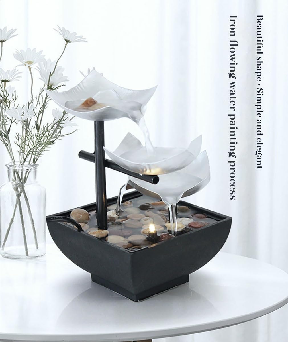 Waterfall Fountain Indoor 3 Tier Metal Zen Decor