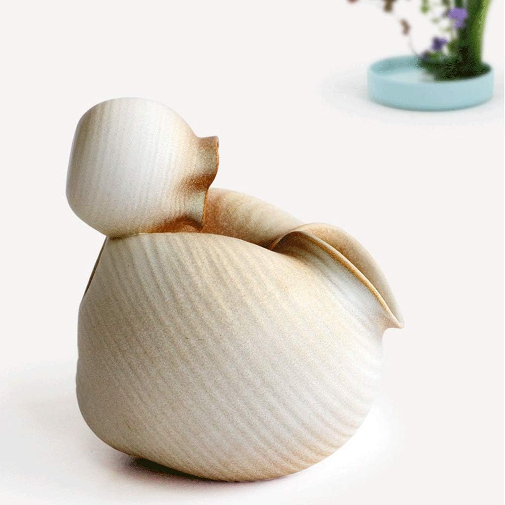 FXJ Ceramics Conch Tabletop Fountain Zen Yellow