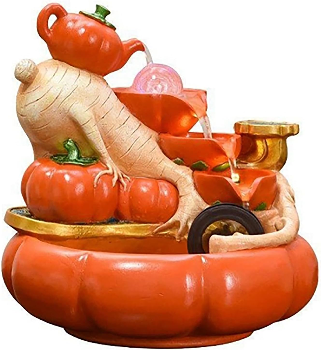 Vegetable Themed Tabletop Water Fountain with LED Light