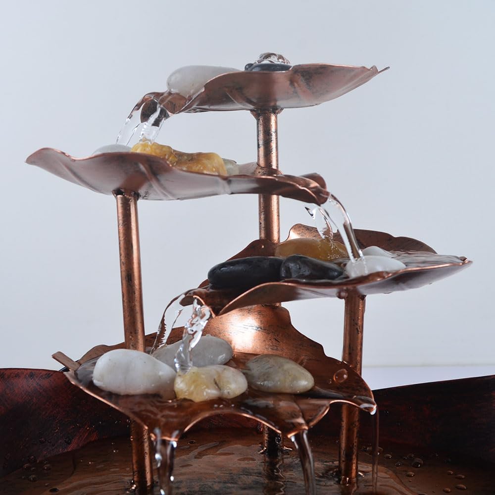 YOUUGIOR Tabletop Water Fountain with LED Light and USB Pump