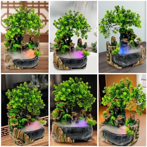 Rockery Tabletop Fountain with LED Lighting