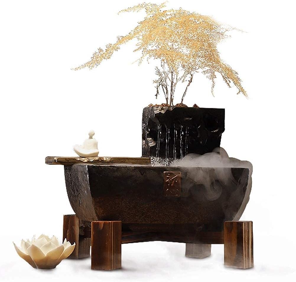 GAJUST Indoor Tabletop Fountain - Portable Decorative Waterfall Kit for Zen Meditation and Stress Relief