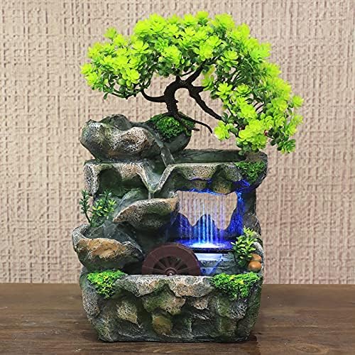 Xianikoho Indoor Tabletop Water Fountain with LED Lights