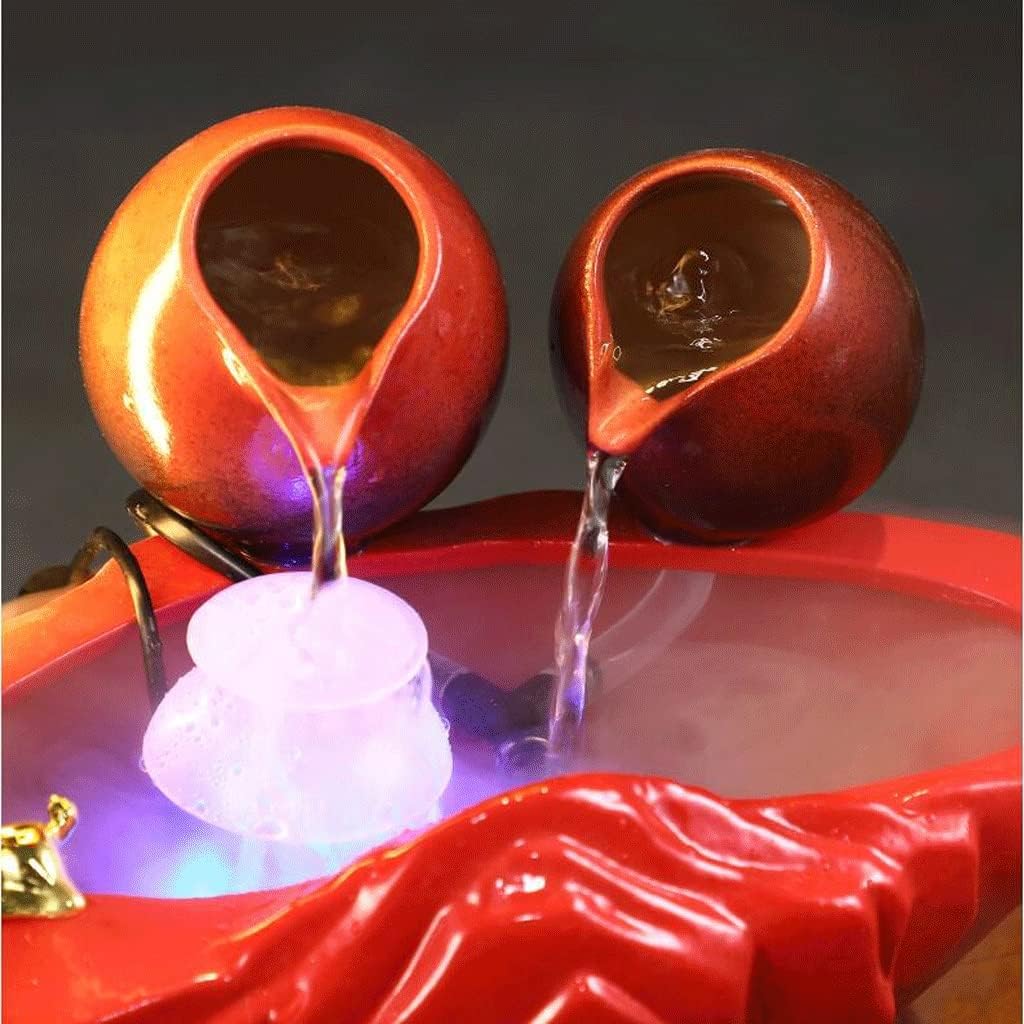 SHQ Red Festive Tabletop Fountain with LED Light 1