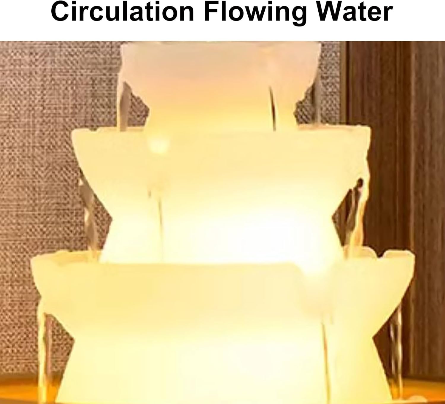 Yellow X-Large Zen Desk Water Fountain with LED Crystal Ball