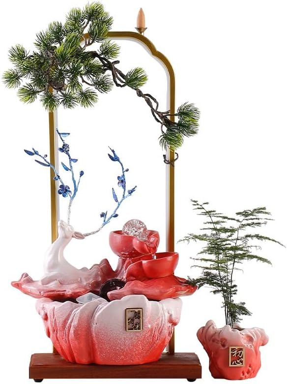 Eexbz Indoor Tabletop Water Fountain Decor