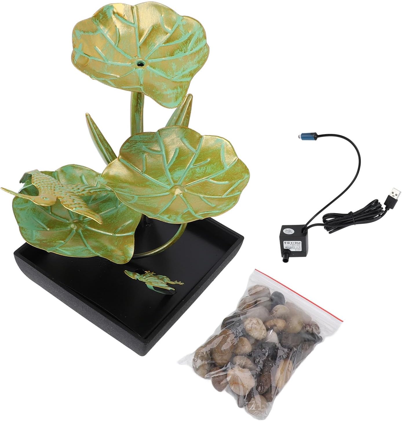 3 Tier Lotus Desk Fountain with LED Lights and USB Power Supply
