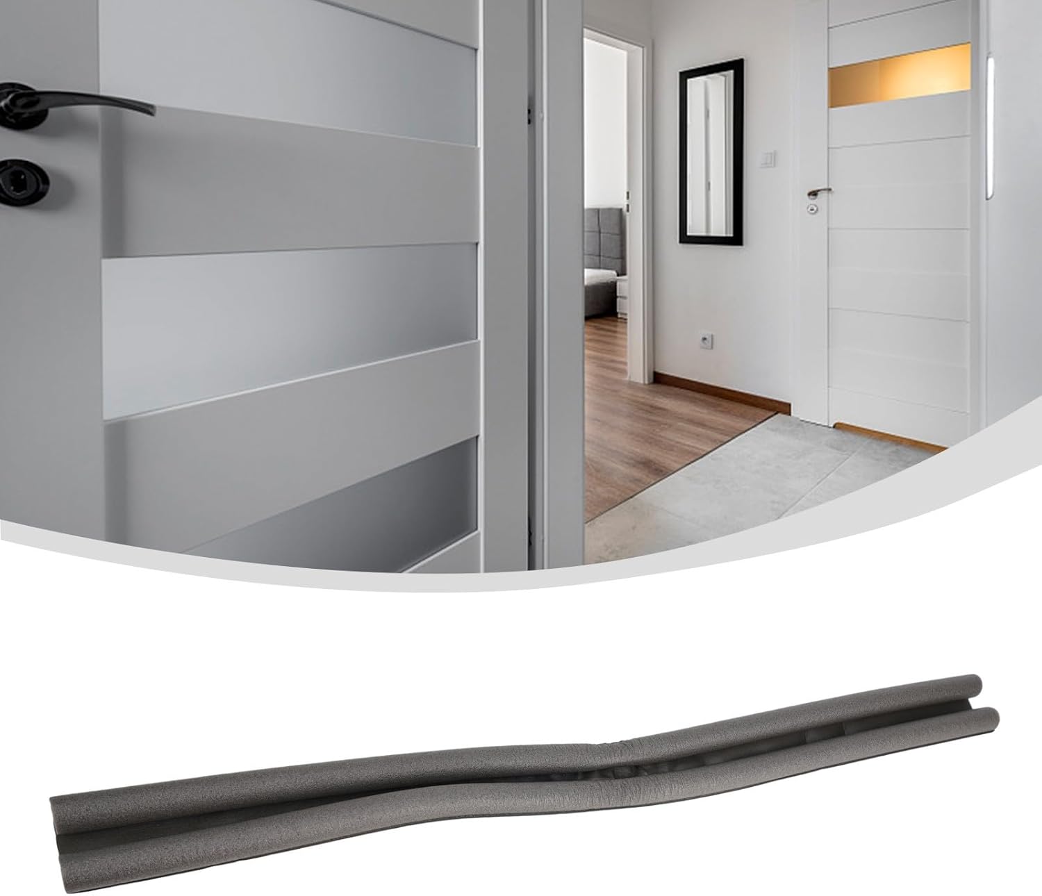 93x10cm Under Door Draft Stopper Gray