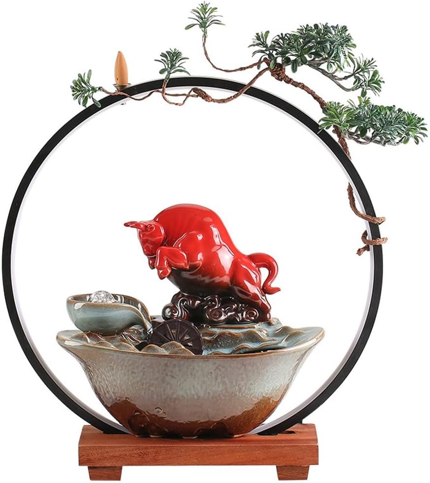 Chinese Style Tabletop Fountain for Office and Home Decor