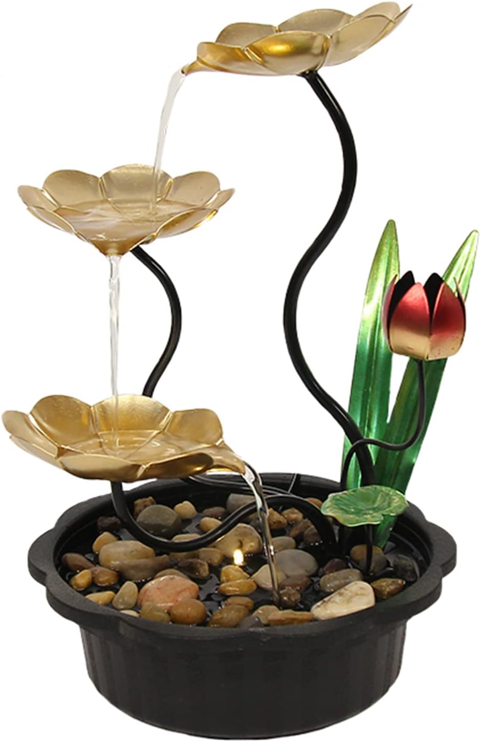 MWNAGO Tabletop Fountain with LED Light