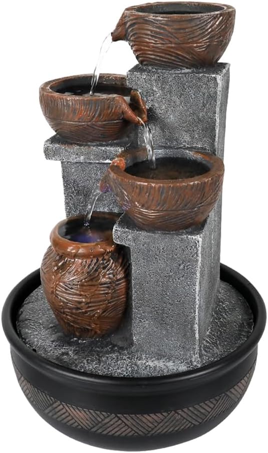 157 Inch High Tabletop Waterfall Fountain with LED Lights