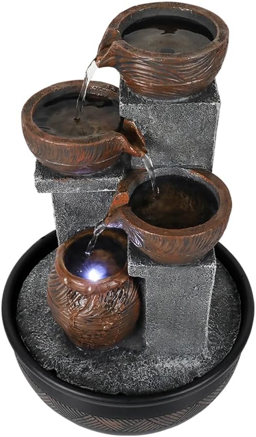 157 Inch High Tabletop Waterfall Fountain with LED Lights