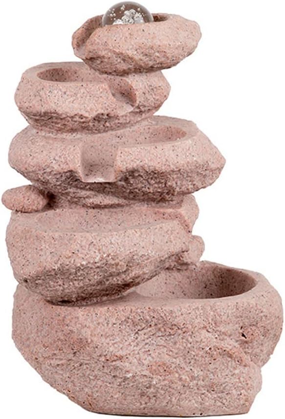 BIOMICE Tabletop Water Fountain with LED Lights and Crystal Ball for Home Office Bedroom Decor