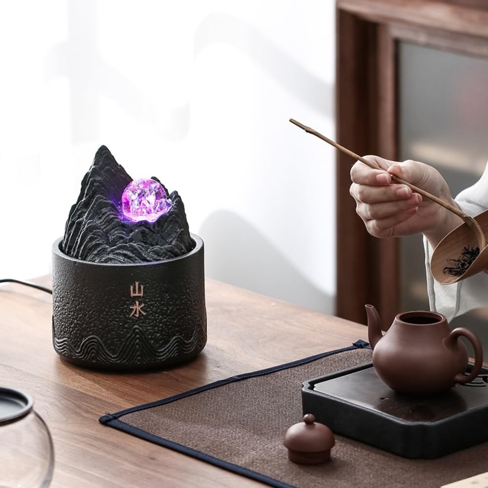 Blue Indoor Tabletop Fountain Ceramic Mini Decoration