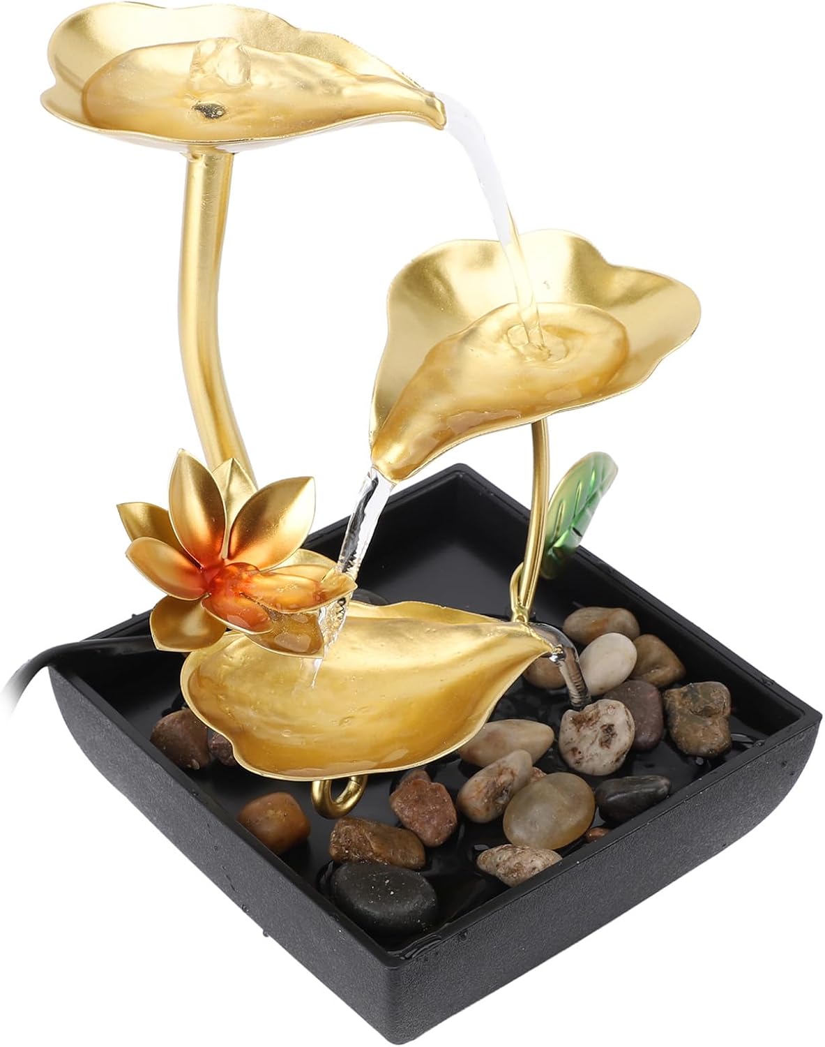 Leaf Tabletop Waterfall Fountain with LED Light