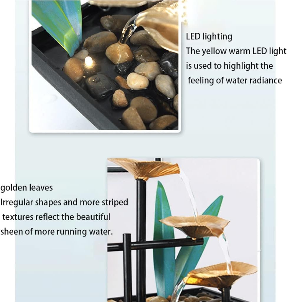 Stylish 3-Tier Indoor Waterfall Fountain with LED Light