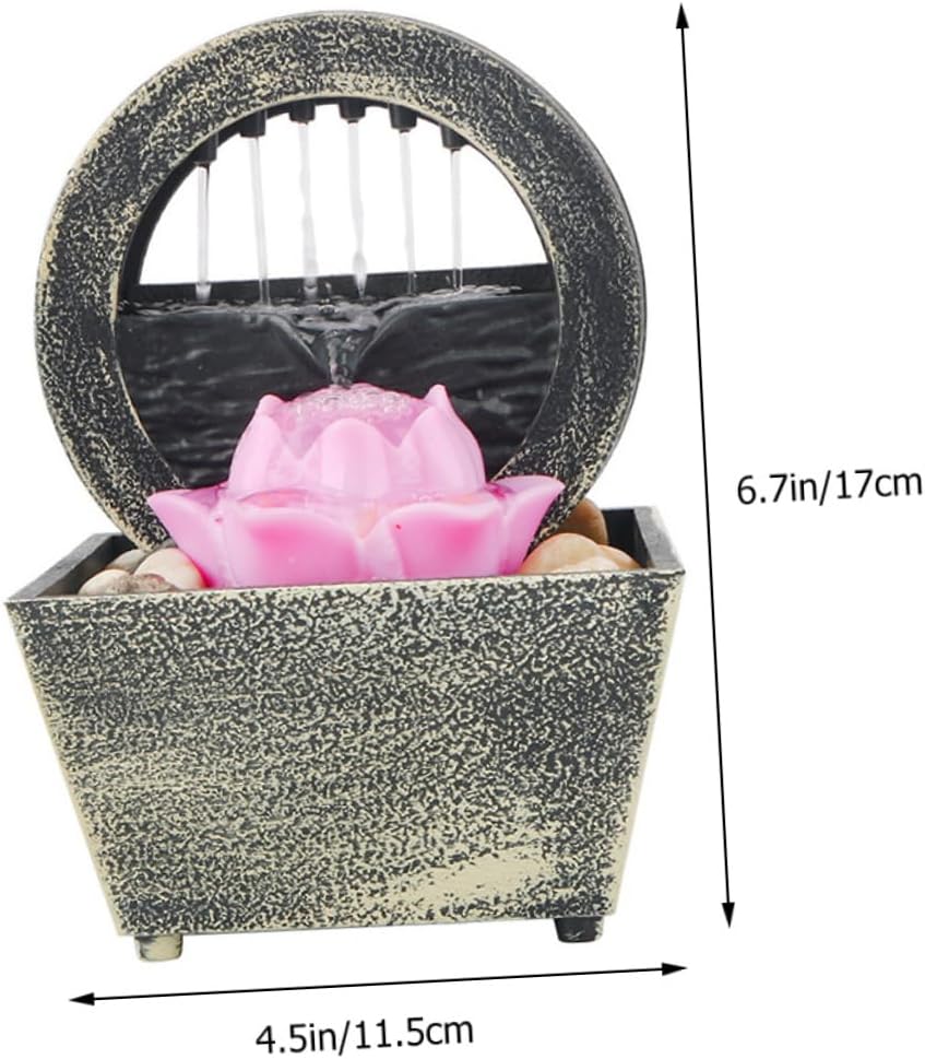 EXQUIMEUBLE Tabletop Fountain Waterfall Indoor Decor Battery-Powered Realistic Design Home Office Accessory