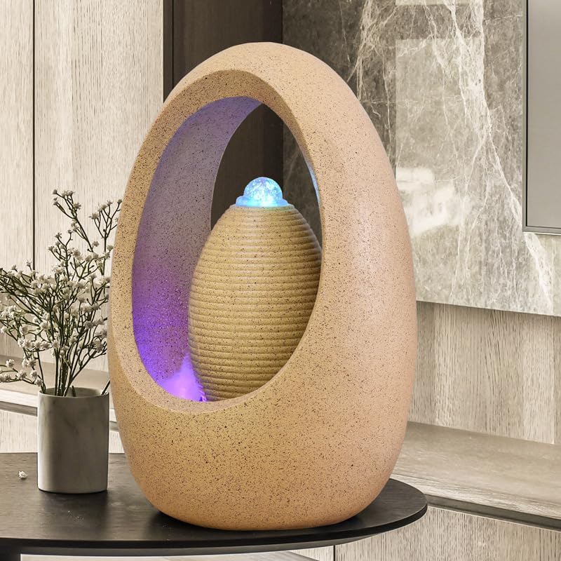 Fengshui Caishen Tabletop Water Fountain for Meditation and Relaxation