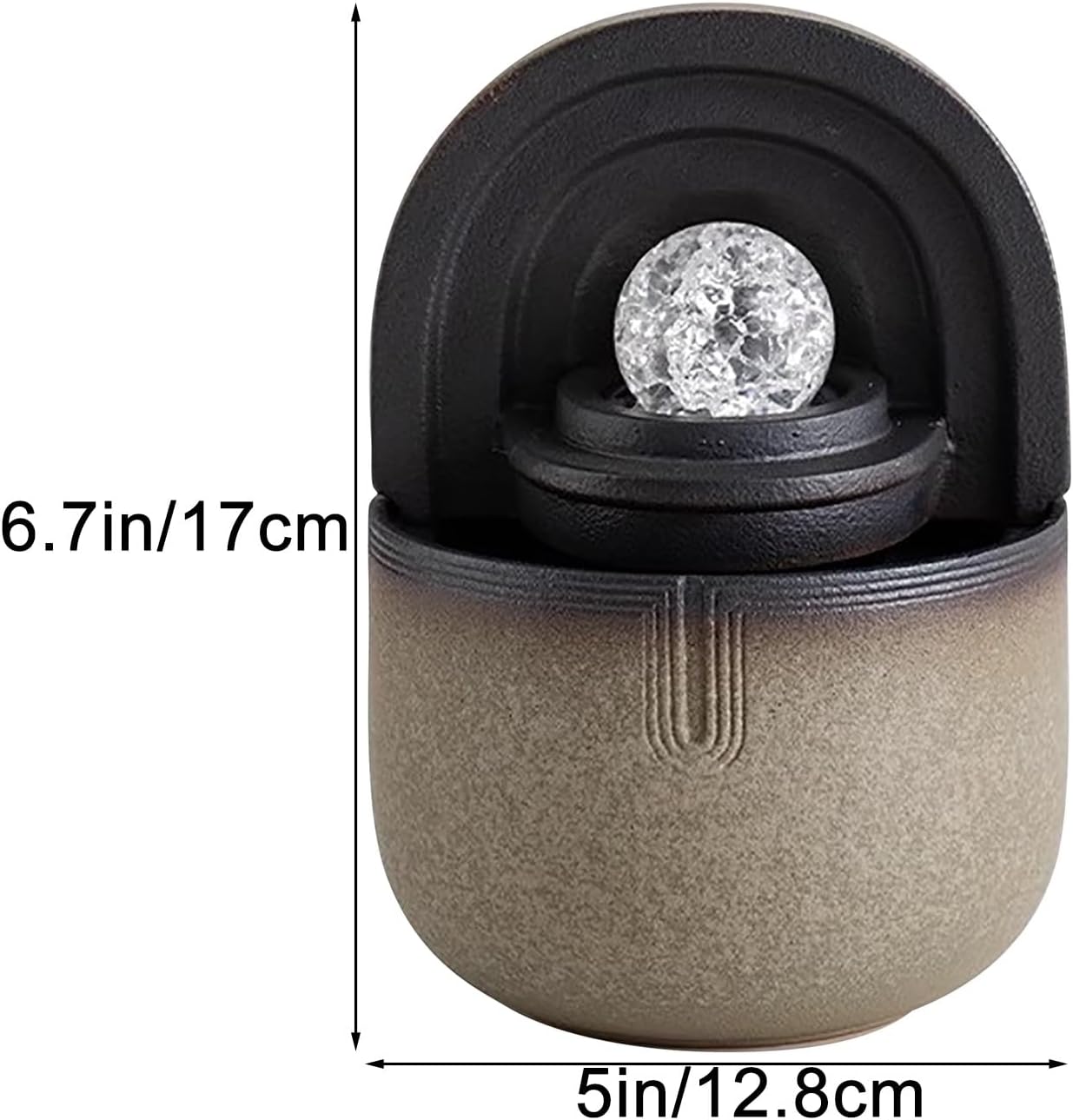 Ceramic Small Fountain with Water Wheel for Home Dcor