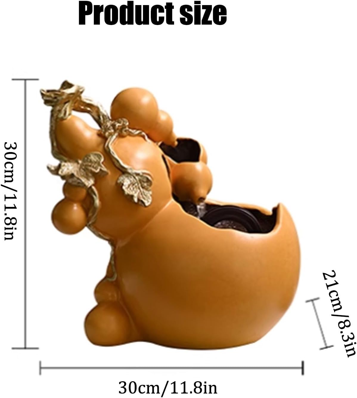Indoor Gourd Water Fountain Decor With Circulating Flow