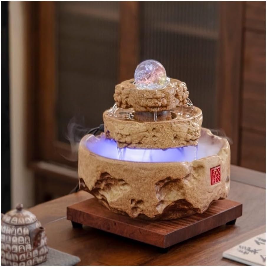 Calm Circulating Water Fountain for Home Office Desk Decor