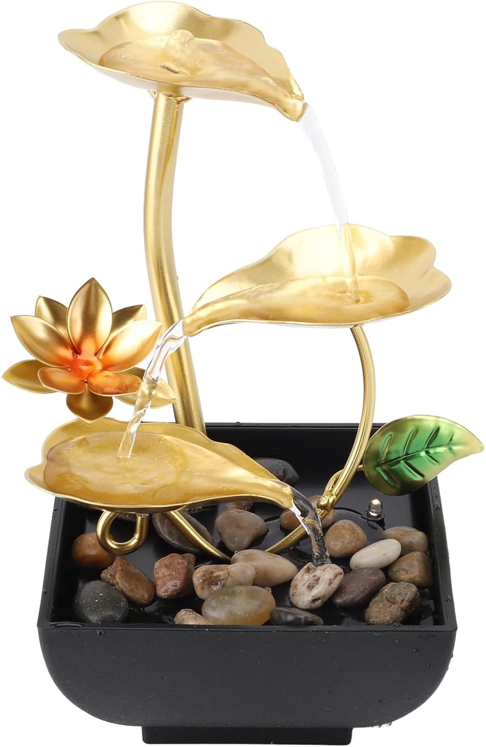 Leaf Tabletop Waterfall Fountain with LED Light