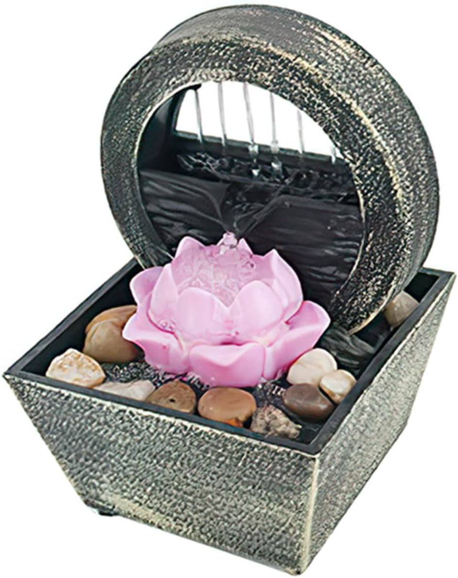 EXQUIMEUBLE Tabletop Fountain Waterfall Indoor Decor Battery-Powered Realistic Design Home Office Accessory