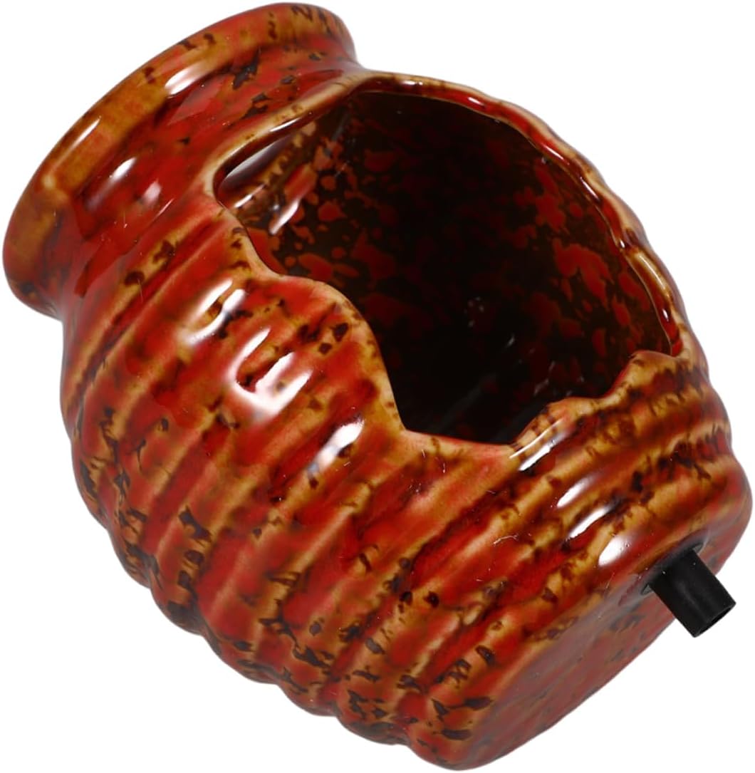 BIUDECO Water Jar Indoor Waterfall Fountain Ceramic Fish Tank Decor