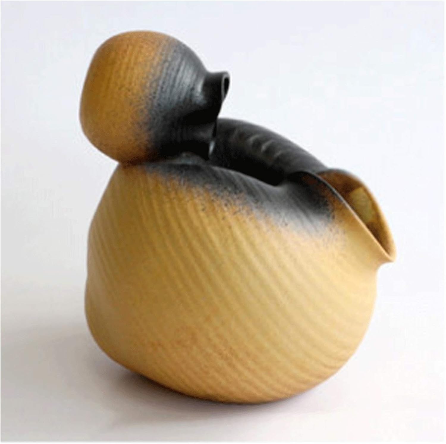 FXJ Ceramics Conch Tabletop Fountain Zen Yellow