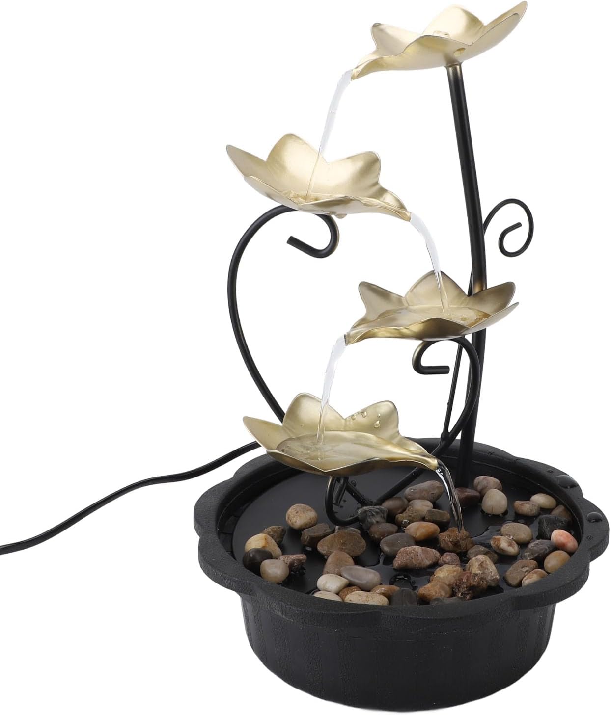 Enlybee Water Tabletop Fountain with LED Light Quiet USB Desk Fountain for Home and Office Decor