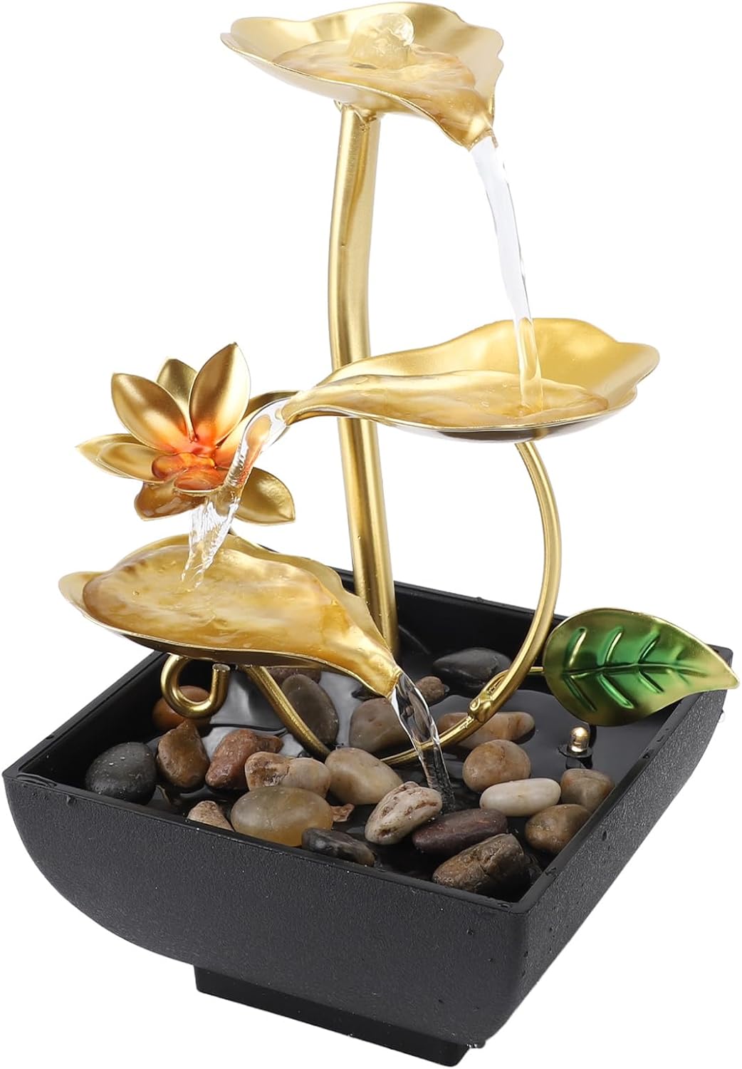 Leaf Tabletop Waterfall Fountain with LED Light