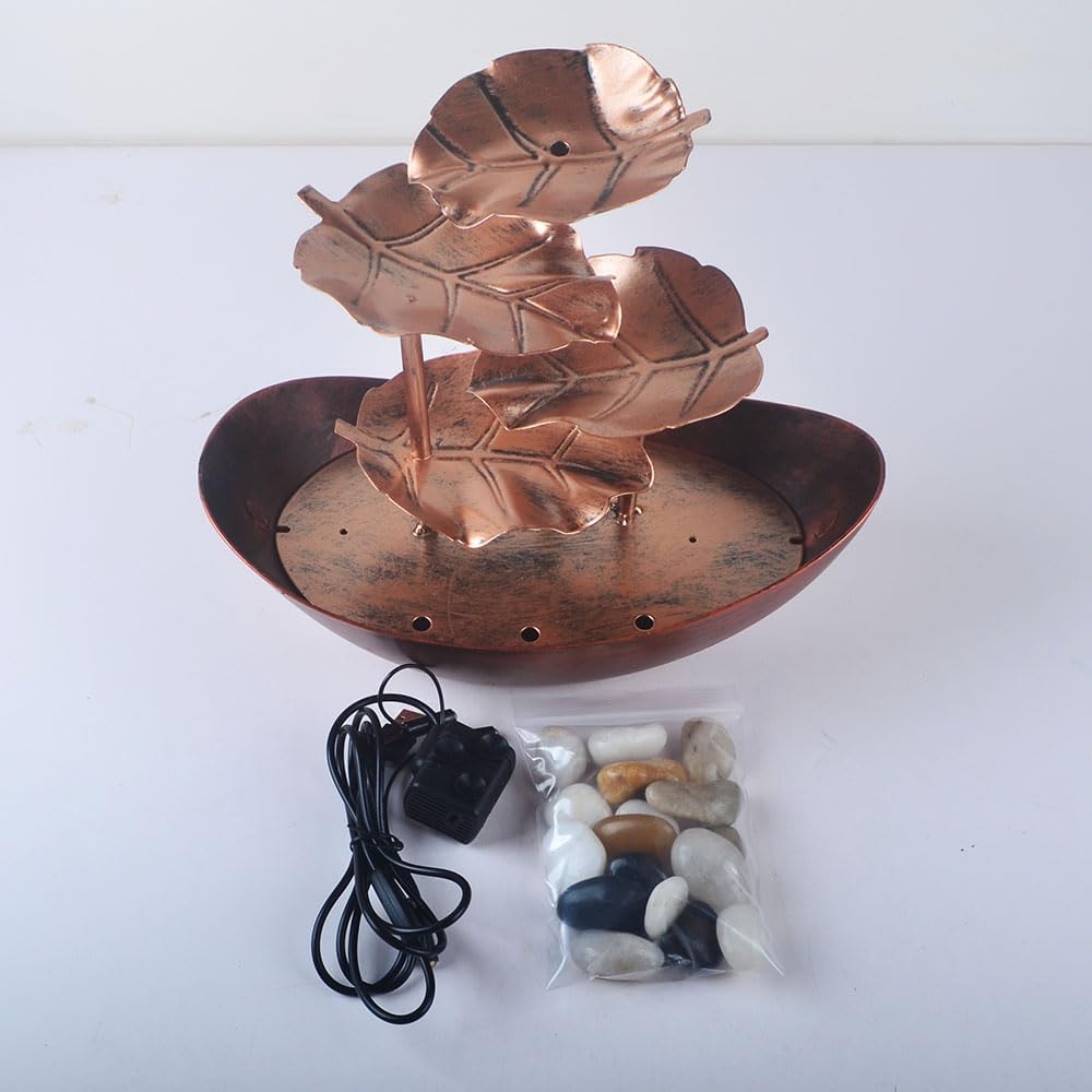 YOUUGIOR Tabletop Water Fountain with LED Light and USB Pump