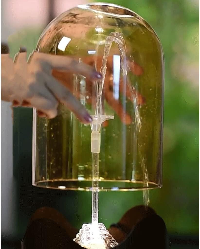 Modern Night Light Tabletop Fountain with Flowing Water Design