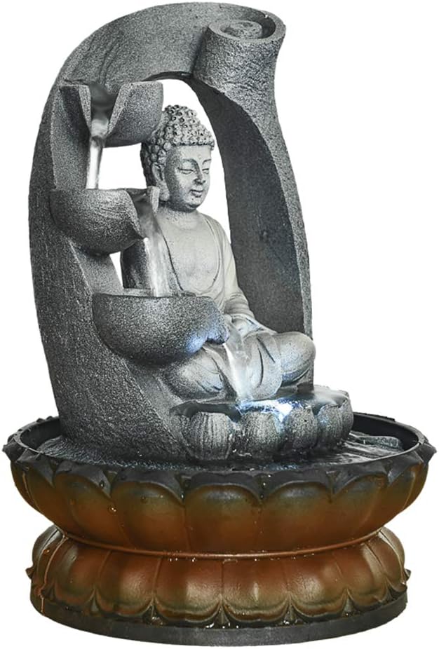 PeterIvan Buddha Fountain - 11 Inch Decorative Water Feature for Home Office