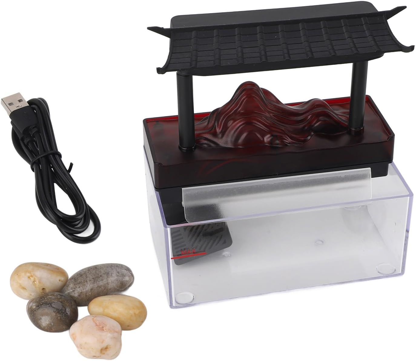GOWENIC Tabletop Water Fountain with Light