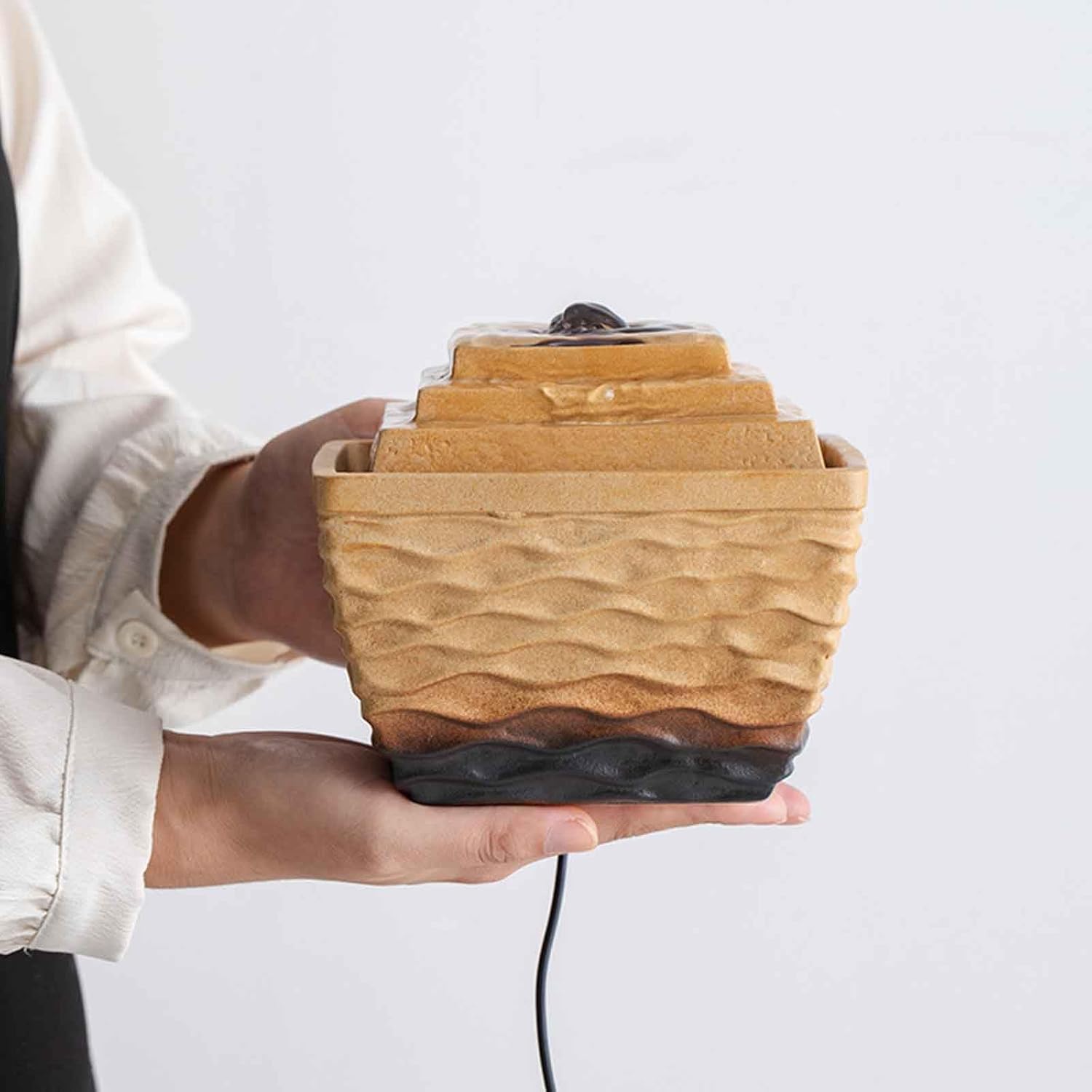 Tabletop Water Fountain with USB Power and Zen Design
