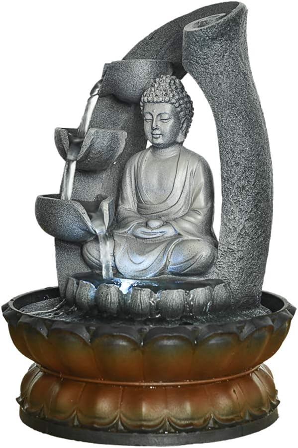 PeterIvan Buddha Fountain - 11 Inch Decorative Water Feature for Home Office