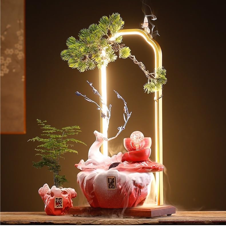 Eexbz Indoor Tabletop Water Fountain Decor