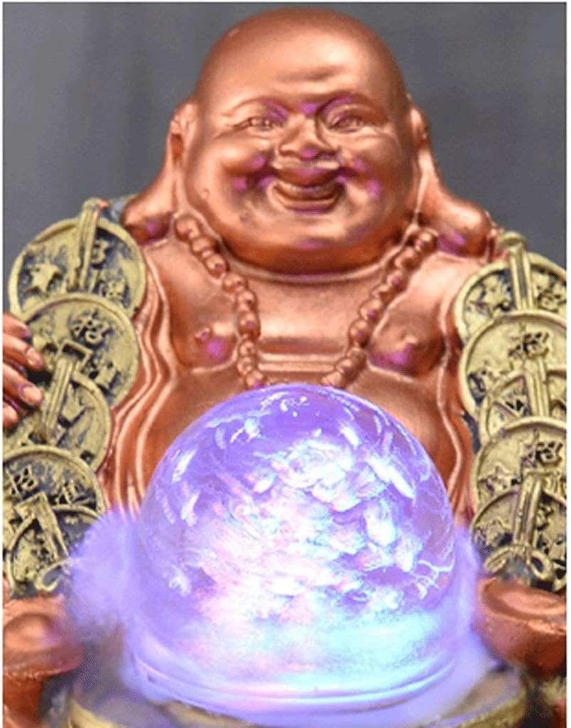 WLALLSS Indoor Tabletop Reclining Buddha Fountain with LED Light