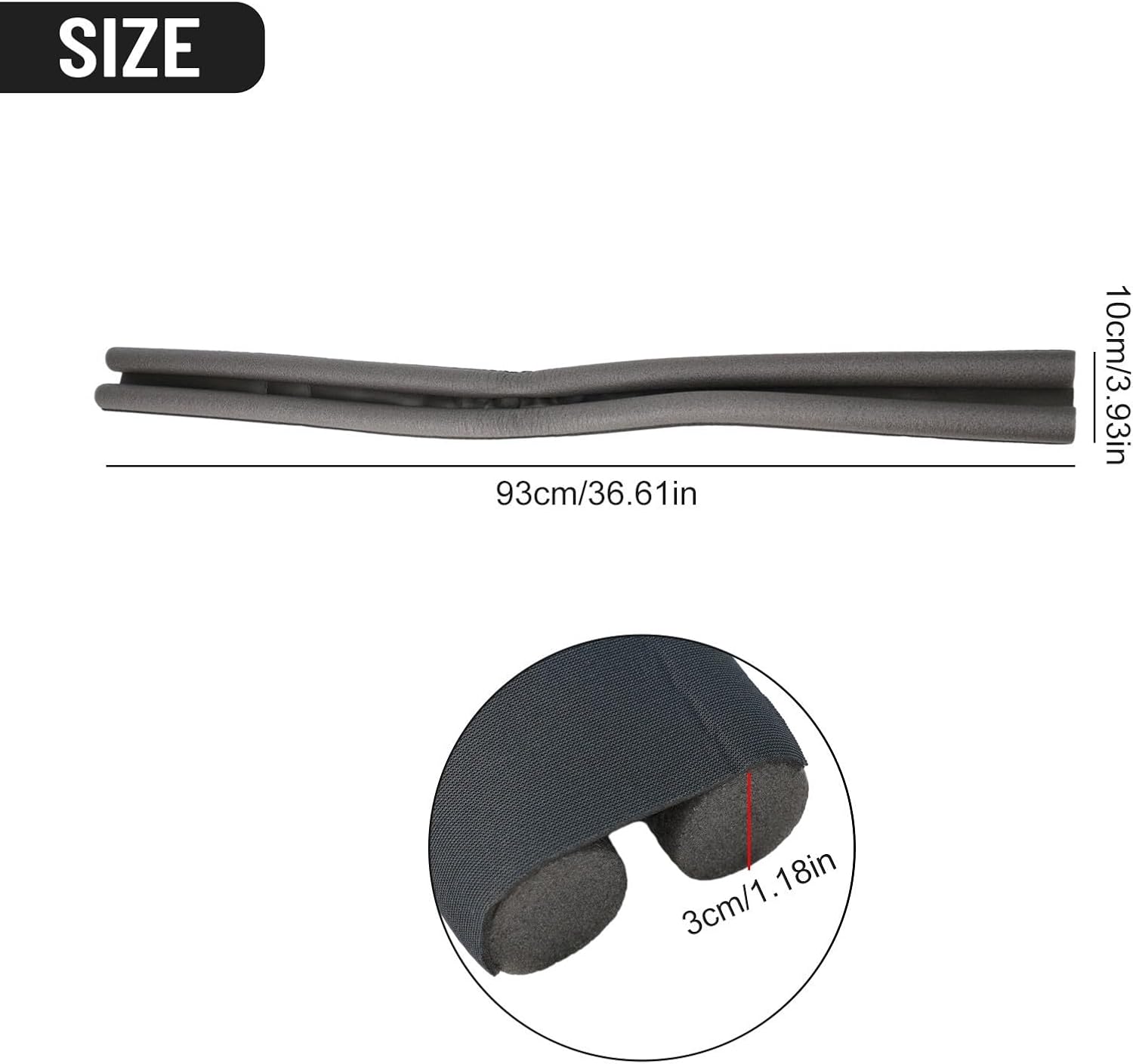 93x10cm Under Door Draft Stopper Gray