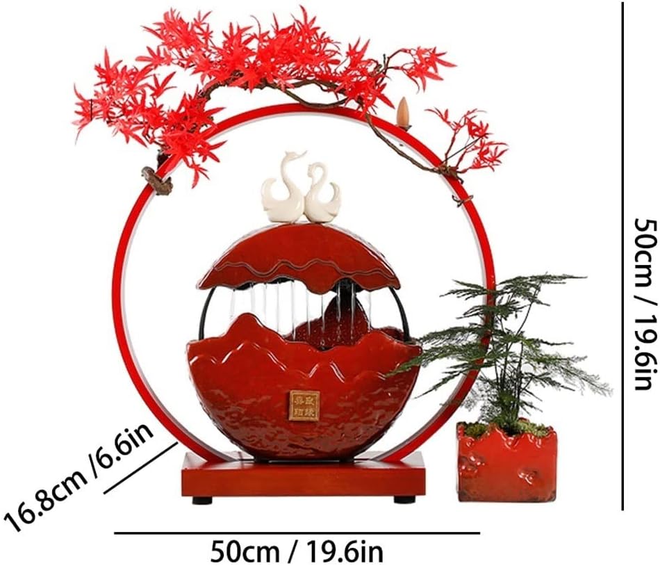 Stylish Tabletop Fountain with Waterfall Effect and Ornate Design