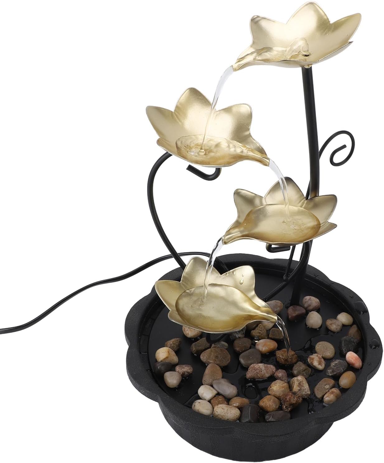 Enlybee Water Tabletop Fountain with LED Light Quiet USB Desk Fountain for Home and Office Decor