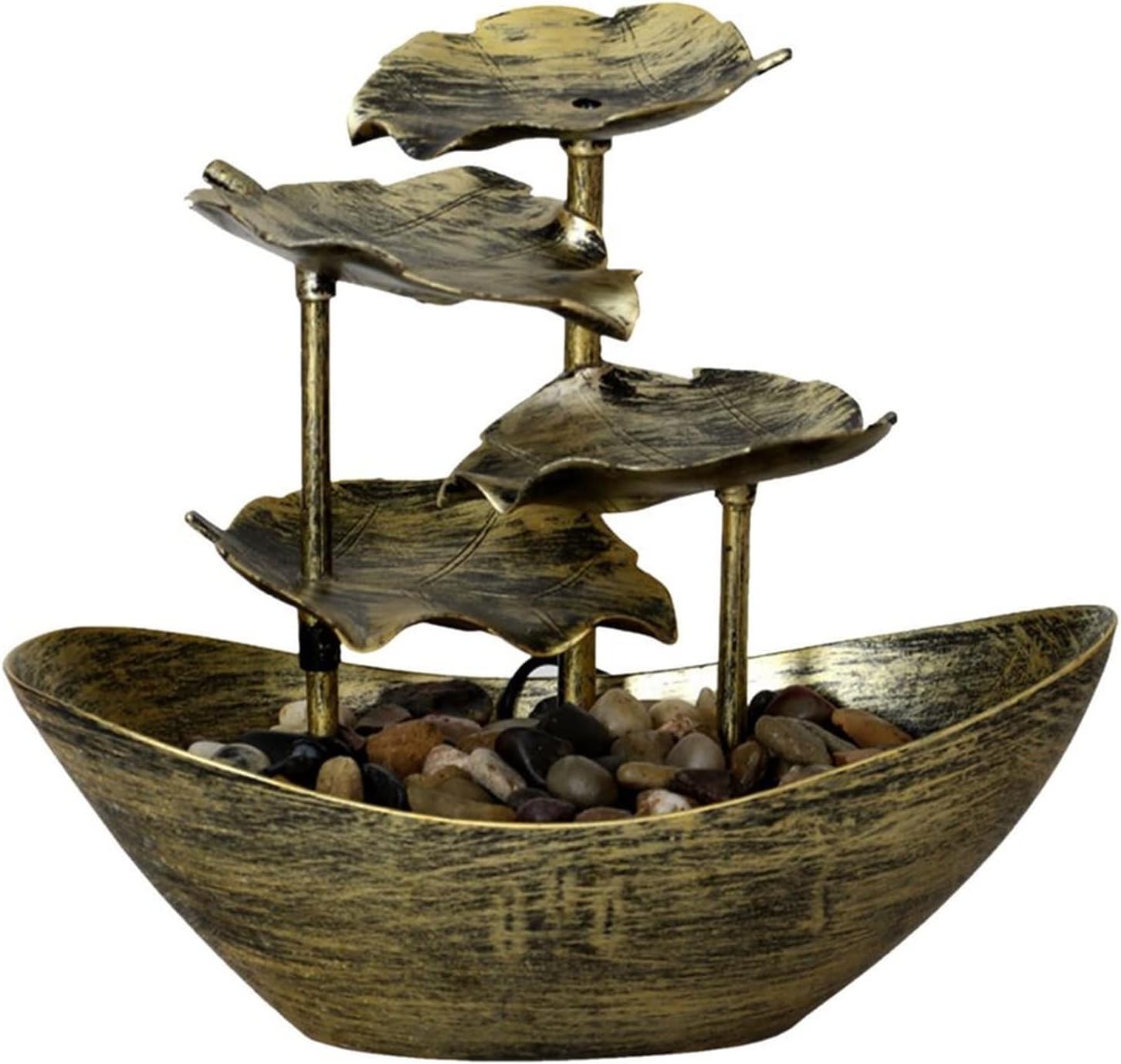 Tabletop Waterfall Fountain with Lotus Leaf and LED Lights