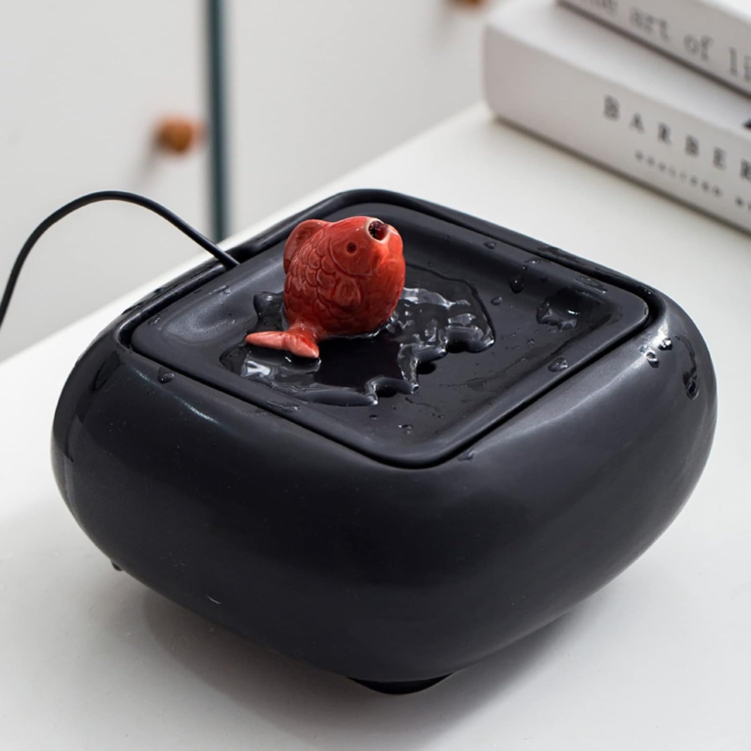Cute Little Red Fish Spouting Tabletop Fountain