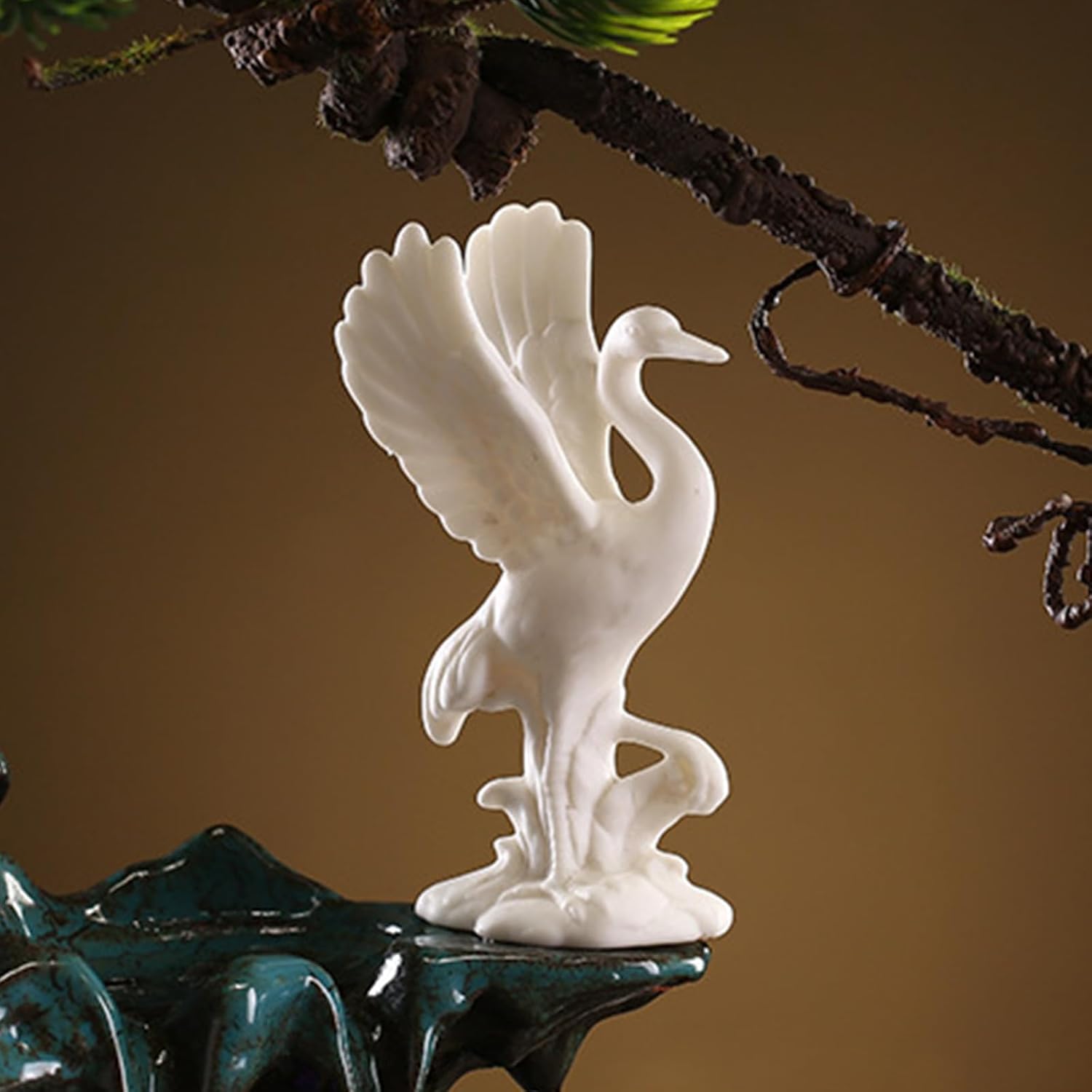 SNKOURIN Tabletop Water Fountain with LED Light and Natural Waterfall